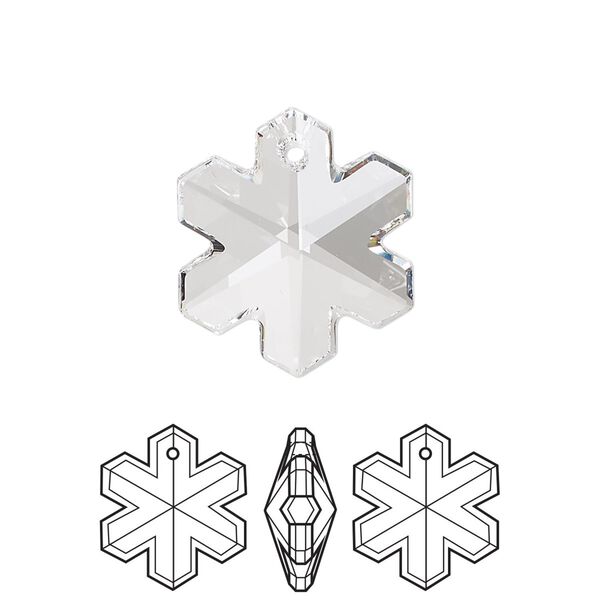 Drop 48pk crystal, Swarovski&reg; 20x17mm pendant snowflake 6704 image number 0