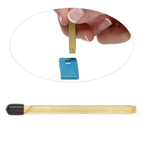 Clay cutter, Kemper&reg;, brass and rubber, 4 inches with 1/4 inch square hole and built-in pop-out tool. Sold individually. image number 0