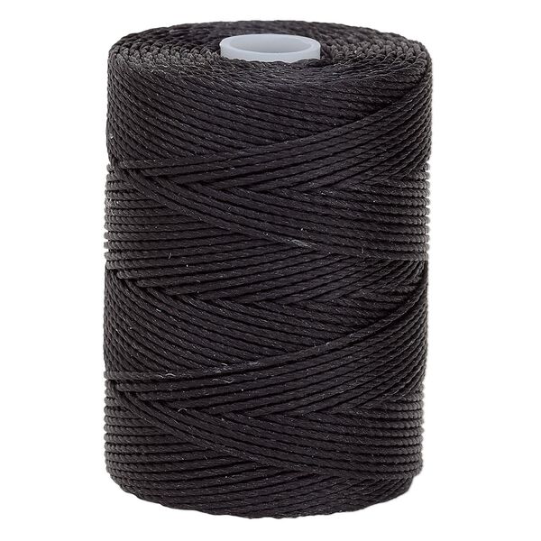 Thread, C-Lon&reg;, nylon, black, 0.5mm diameter. Sold per 92-yard spool. image number 0