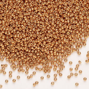 Seed bead, Miyuki 1pkg250g glass, #15 rocaille, Duracoat&reg; opaque galvanized muscat (RR-4206)