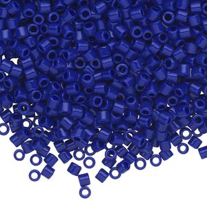 Seed bead, Delica&reg;, glass, pkg/50g, #8 round, opaque cobalt (DBL-0726).