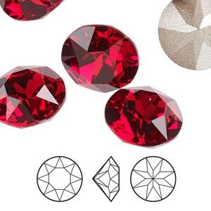 Chaton 6pk scarlet foil back, Crystal Passions&reg; 8.16-8.41mm round SS39 1088