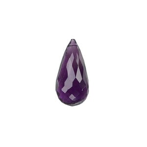 Amethyst 1pkg2, hand-cut top-drilled faceted briolette bead natural 20x10mm