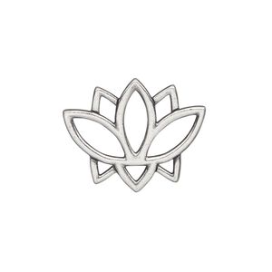 Link, TierraCast&reg;, pewter (tin-based alloy), 23x19mm double-sided open lotus with renewal theme. Sold per pkg of 20.