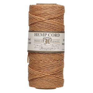 Cord, Hemptique&reg;, polished hemp, cappuccino candy, 1mm, 20-pound test. Sold per 205-foot spool.