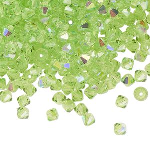 Bead 144pk limecicle AB, Preciosa Czech crystal 4mm bicone