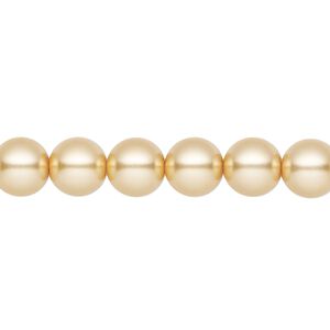 Pearl 100pk gold, Preciosa Czech crystal 8mm round