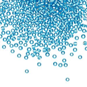 Seed bead, TOHO BEADS&reg;, glass, pkg/7.5g, #11 round, translucent silver-lined frosted dark aqua (TR-11-23BF).