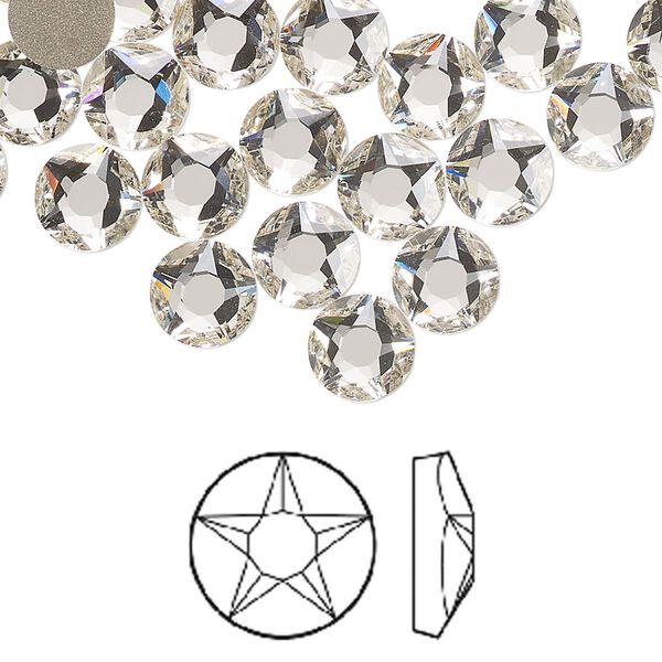 Flat back 144pk crystal foil back, Swarovski&reg; 7.07-7.27mm round SS34 2100 image number 0