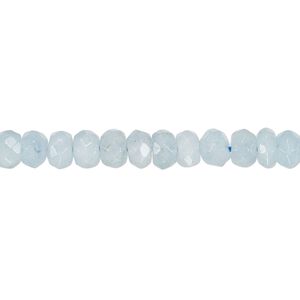 Aquamarine 1pkg1, faceted rondelle bead 15 inch 6x4mm-7x5mm