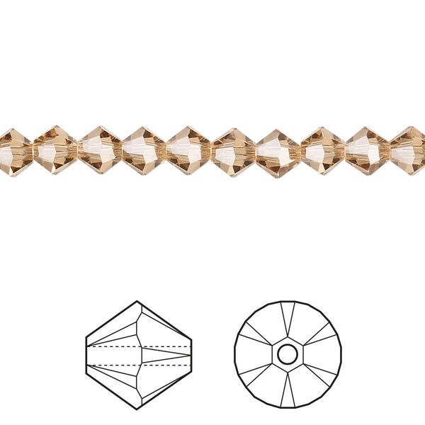 Bead 24pk light Colorado topaz, Crystal Passions&reg; 5mm bicone 5328 image number 0