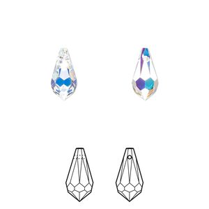 Drop 288pk crystal AB, Swarovski&reg; 11x5.5mm pendant teardrop 6000