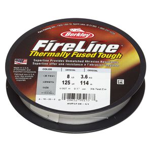 Thread, Berkley&reg; FireLine&reg;, high-modulus polyethylene, 8-fiber braid, crystal, 0.17mm diameter, 8-pound test. Sold per 125-yard spool.