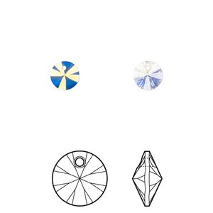 Drop 12pk crystal AB, Crystal Passions&reg; 6mm pendant mini disk 6428