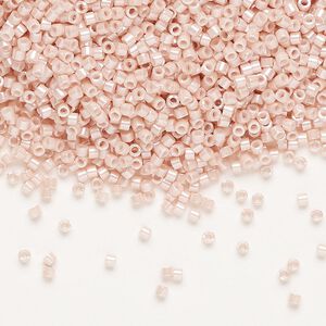 Seed bead, Delica&reg;, glass, pkg/7.5g, #11 round, opaque glazed luster light salmon (DB-1533-1).