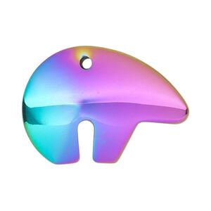 Hemalyke&trade; 1pkg1, electroplated double-sided Zuni-style bear focal 35x25mm