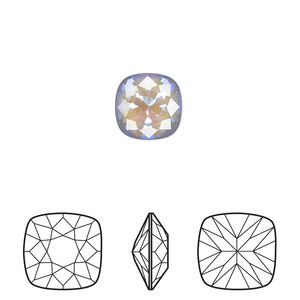 Fancy stone 2pk crystal serene gray DeLite, Crystal Passions&reg; 10mm cushion 4470