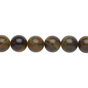Tiger iron 1pkg1, round bead natural 15.5-16 inch 8mm