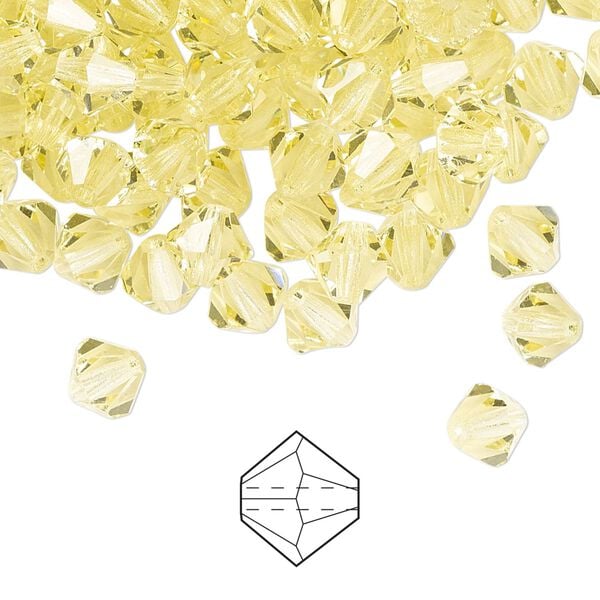 Bead 288pk jonquil, Preciosa Czech crystal 6mm bicone image number 0
