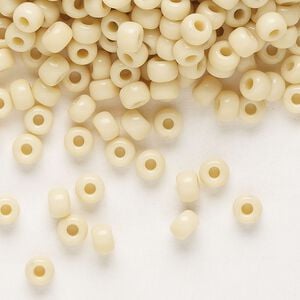 Seed bead, Miyuki, glass, pkg/250g, #6 rocaille, opaque pear, (RR-493).
