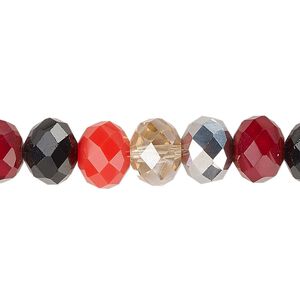 Bead 1pk mixed colors AB half-coated full-coated, Celestial Crystal&reg; 10x8mm rondelle 15.5-16 inch