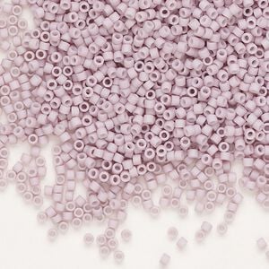 Seed bead, Delica&reg;, glass, pkg/7.5g, #11 round, opaque matte glazed luster light mauve (DB-0356-1).