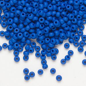 Seed bead, Preciosa Ornela Czech glass, pkg/500g, #8 rocaille, opaque matte blue, (33050).