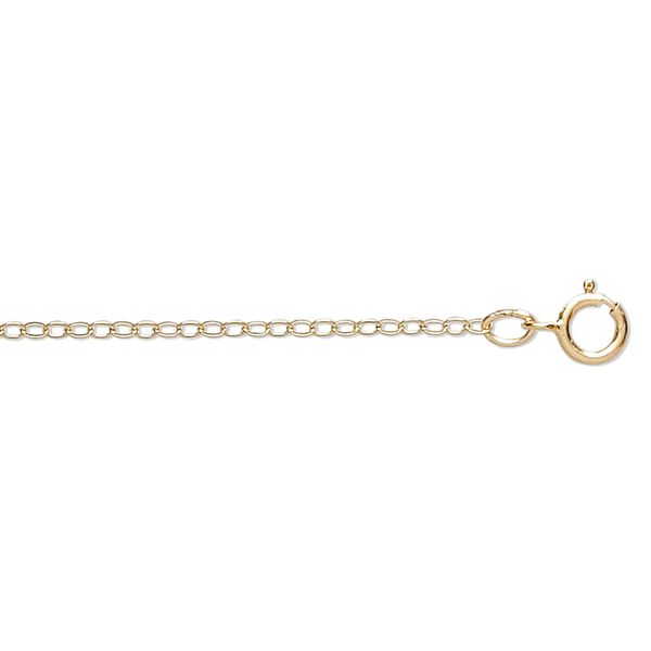 Chain 1pkg1 14Kt gold-filled cable, 1.2mm flat / springring clasp, Gossamer&trade; 18 inch image number 0