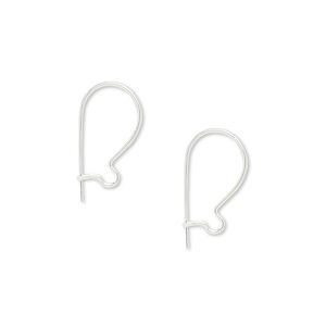 Ear wire kidney 1pkg20 sterling silver, 17mm curved, 24 gauge 10 pair