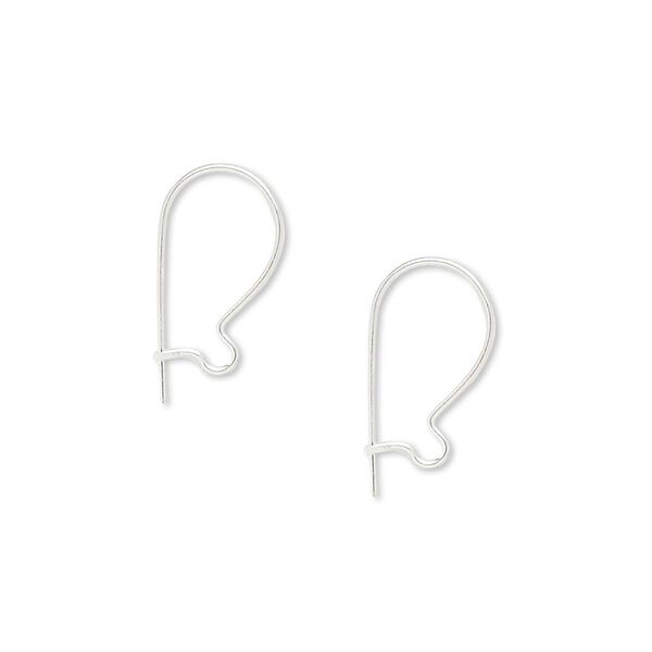 Ear wire kidney 1pkg20 sterling silver, 17mm curved, 24 gauge 10 pair image number 0