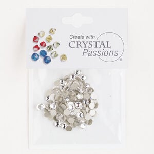 Flat back 1pkg144 crystal clear foil back, Crystal Passions&reg; rhinestone 3.8-4mm rose round SS16 2058