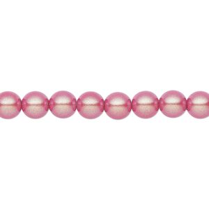 Pearl 200pk pearlescent red, Preciosa Czech crystal 6mm round