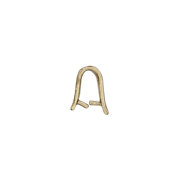Bail, ice-pick, antiqued brass, 13x4mm textured triangle, 7mm grip length. Sold individually. image number 1