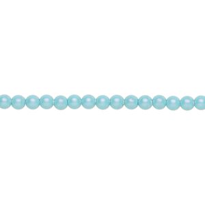 Pearl 100pk iridescent light turquoise, Crystal Passions&reg; 3mm round 5810