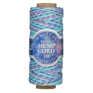 Cord, Hemptique&reg;, variegated polished hemp, mermaid, 1mm diameter, 20-pound test. Sold per 187-foot spool.