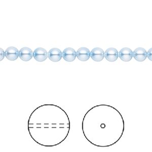 Pearl 500pk light blue, Swarovski&reg; 4mm round 5810