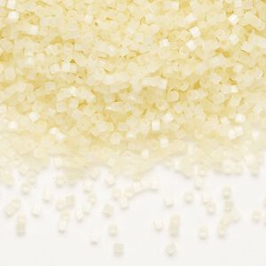 Seed bead, Delica&reg;, glass, pkg/50g, #11 round, opaque silk glass enamel lemon ice (DB-0823-1).