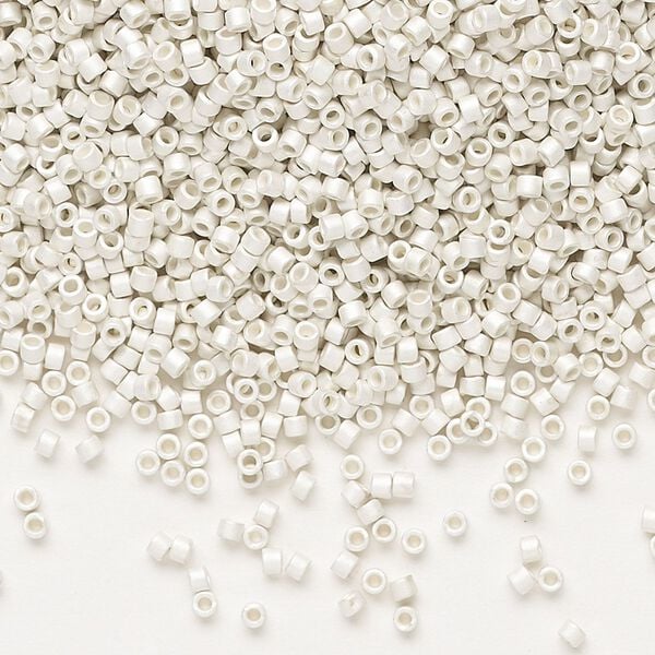 Seed bead, Delica&reg;, glass, pkg/250g, #11 round, opaque silver-plated matte (DB-551F). image number 0