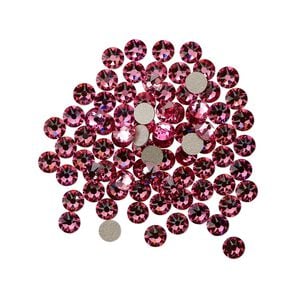 Flat back 144pk rose foil back, Crystal Passions&reg; 3-3.2mm rose round SS12 2088