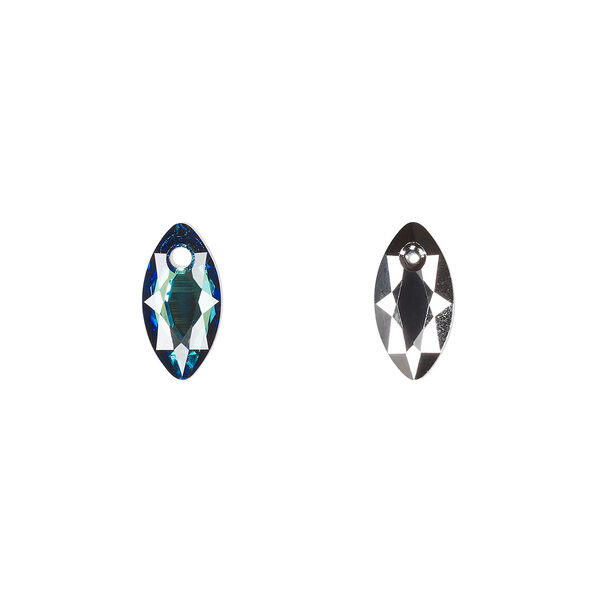 Drop 1pkg1 crystal Bermuda blue P, Crystal Passions&reg; 11.5mm pendant marquise cut 6437 image number 0