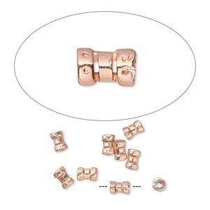 Crimp 1pkg10 copper-plated, 4x2.5mm round tube / 1mm inside diameter, brass / JBB Findings