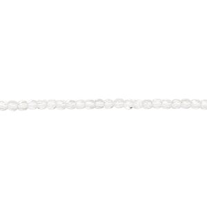 Bead, Czech fire-polished glass, transparent clear, 2mm faceted round. Sold per pkg of 1,200 (1 mass).