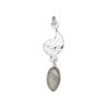 Drop 1pkg1, antiqued sterling silver and labradorite (natural), 26x8mm nautilus image number 1