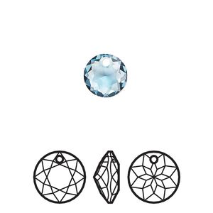 Drop 72pk aquamarine, Swarovski&reg; 8mm pendant classic cut 6430