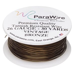 Wire, ParaWire&trade;, vintage bronze-finished copper, round, 26 gauge. Sold per 30-yard spool.