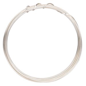 Wire, ParaWire&trade;, silver-plated copper, half-round, 18 gauge. Sold per 4-yard section.