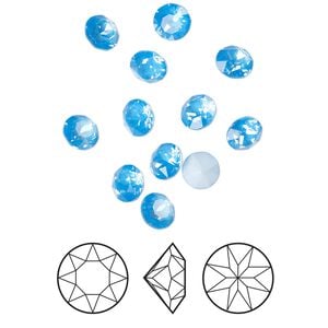 Chaton 12pk crystal electric blue ignite LacquerPRO, Crystal Passions&reg; 6.14-6.32mm round SS29 1088