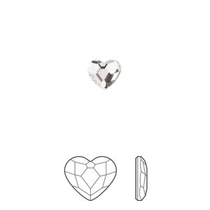 Flat back 6pk crystal foil back, Preciosa MAXIMA Czech crystal rhinestone 6mm heart