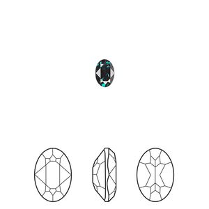 Fancy stone 360pk emerald foil back, Swarovski&reg; 6x4mm oval 4120