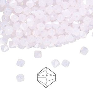 Bead 48pk rose opal, Preciosa Czech crystal 4mm bicone
